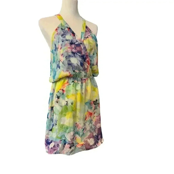 PARKER multicolor faux wrap sleeveless dress size medium - Picture 2 of 11